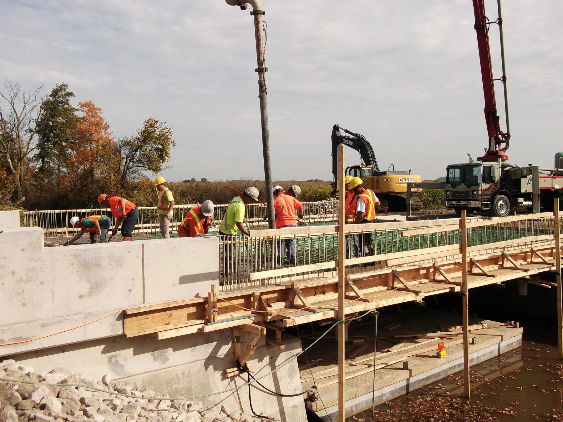 Clarke Construction crew working on concrete infrastructure