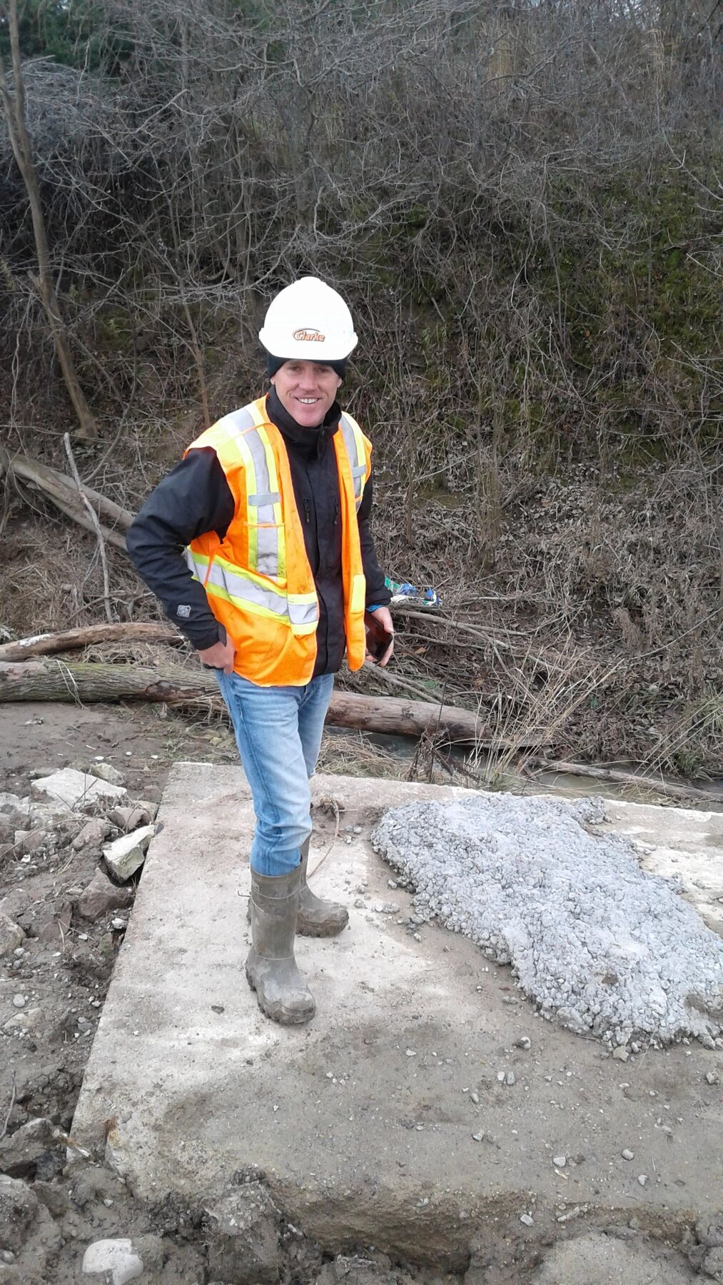 Clarke Construction worker at a project site