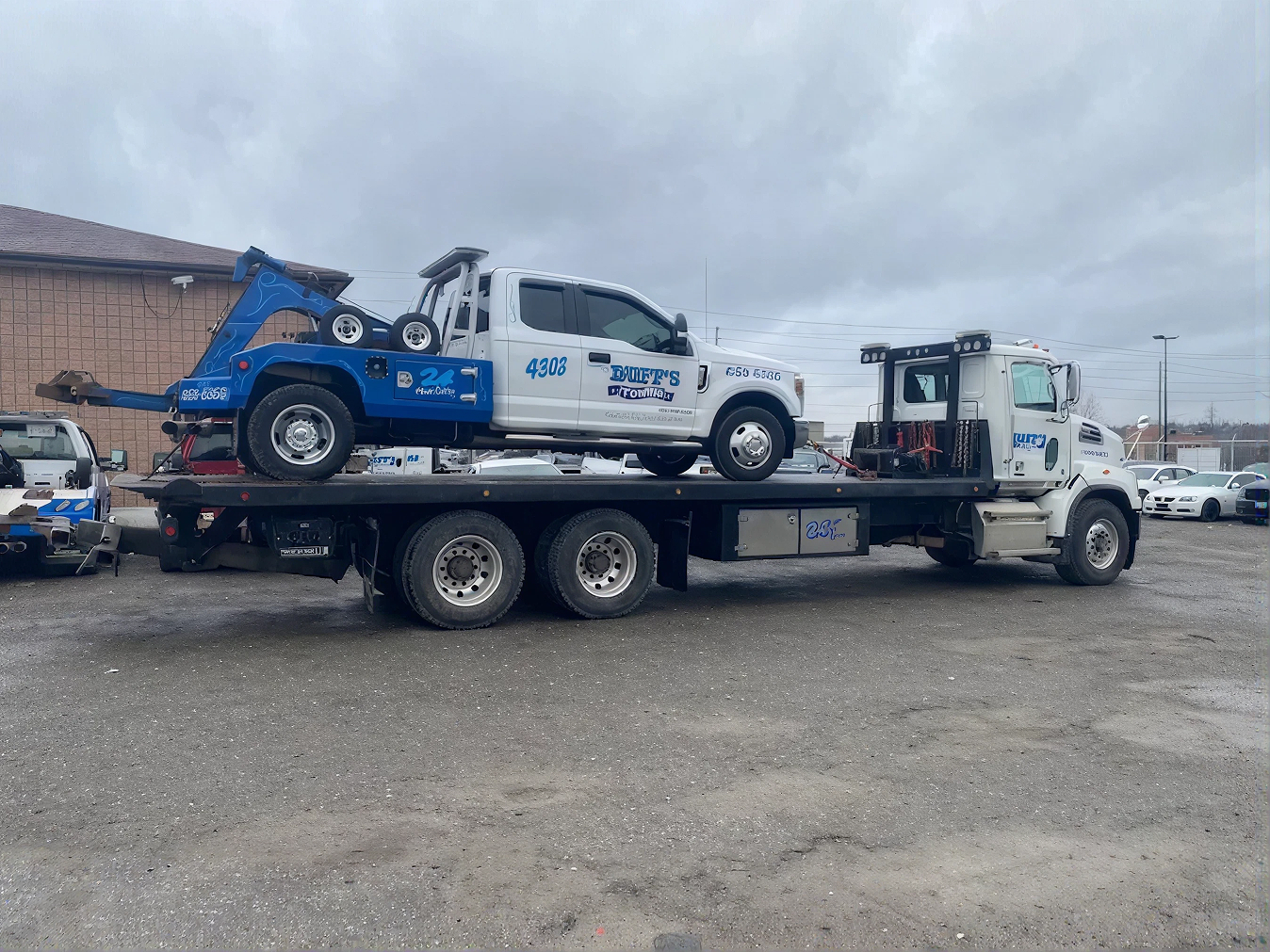 Duff's flatbed parked in the yard